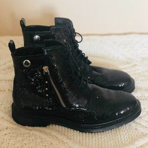 Armani Exchange Black Sequin Boots